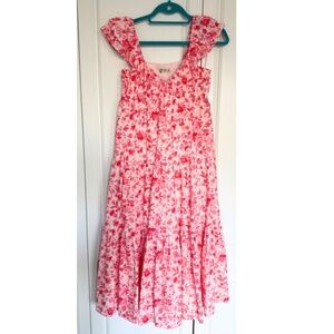 Abercrombie Ruched Flutter Sleeve Maxi Dress